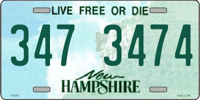 NH license plate 3473474