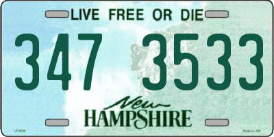 NH license plate 3473533