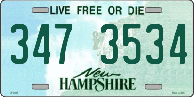 NH license plate 3473534