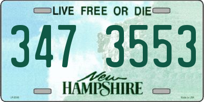 NH license plate 3473553
