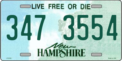 NH license plate 3473554