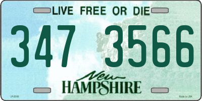 NH license plate 3473566