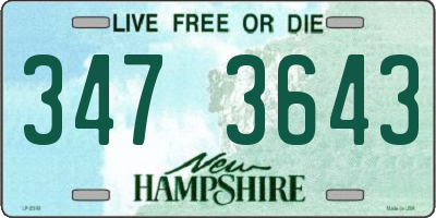 NH license plate 3473643