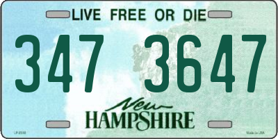 NH license plate 3473647
