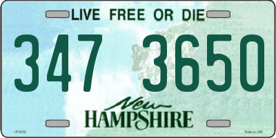 NH license plate 3473650
