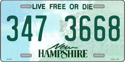 NH license plate 3473668