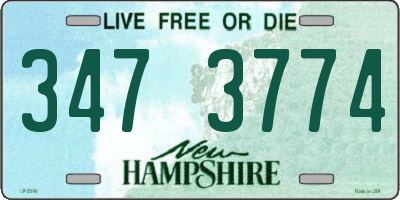 NH license plate 3473774