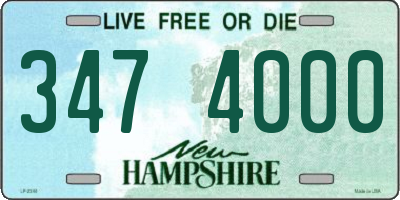 NH license plate 3474000