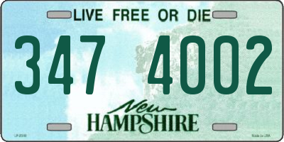 NH license plate 3474002