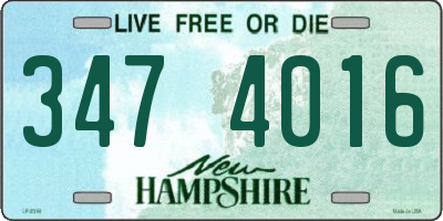 NH license plate 3474016