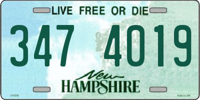 NH license plate 3474019