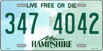 NH license plate 3474042
