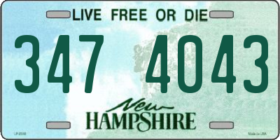 NH license plate 3474043