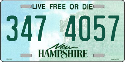 NH license plate 3474057