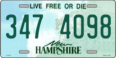 NH license plate 3474098