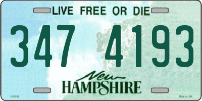 NH license plate 3474193