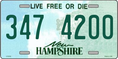 NH license plate 3474200