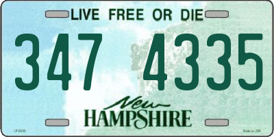 NH license plate 3474335