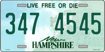 NH license plate 3474545