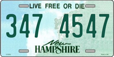 NH license plate 3474547