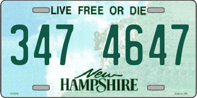 NH license plate 3474647
