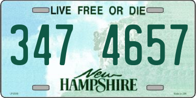 NH license plate 3474657