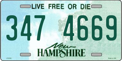 NH license plate 3474669