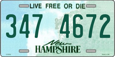 NH license plate 3474672