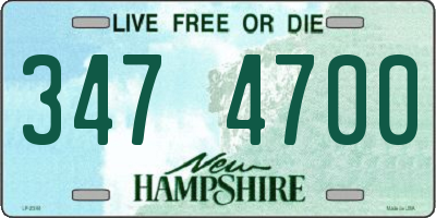 NH license plate 3474700