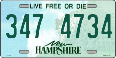 NH license plate 3474734
