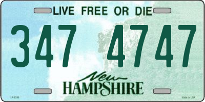 NH license plate 3474747