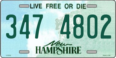 NH license plate 3474802