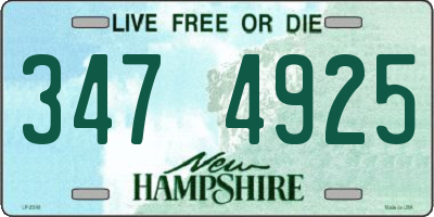 NH license plate 3474925