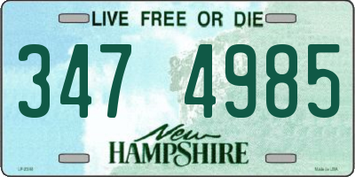 NH license plate 3474985