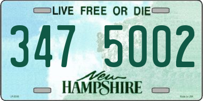 NH license plate 3475002