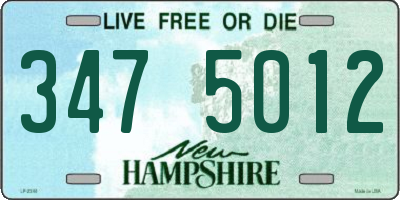 NH license plate 3475012