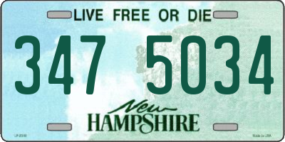 NH license plate 3475034