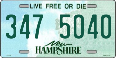 NH license plate 3475040