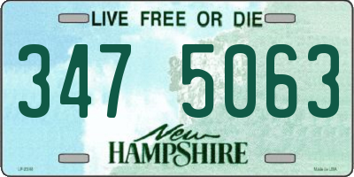 NH license plate 3475063