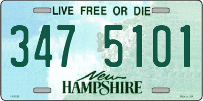 NH license plate 3475101