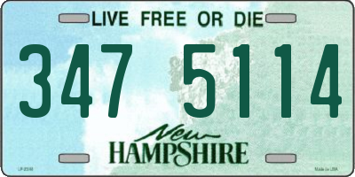 NH license plate 3475114