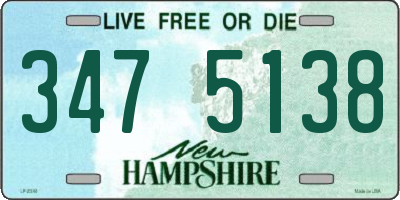 NH license plate 3475138