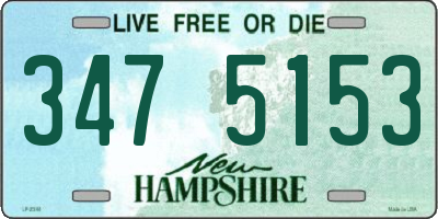 NH license plate 3475153