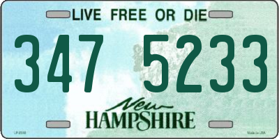 NH license plate 3475233