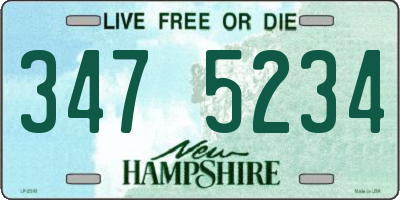 NH license plate 3475234