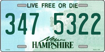 NH license plate 3475322