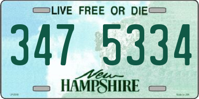 NH license plate 3475334