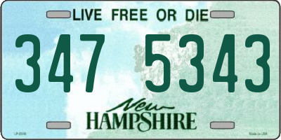 NH license plate 3475343