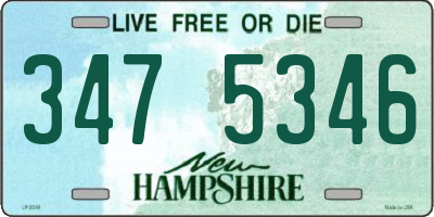 NH license plate 3475346