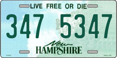 NH license plate 3475347